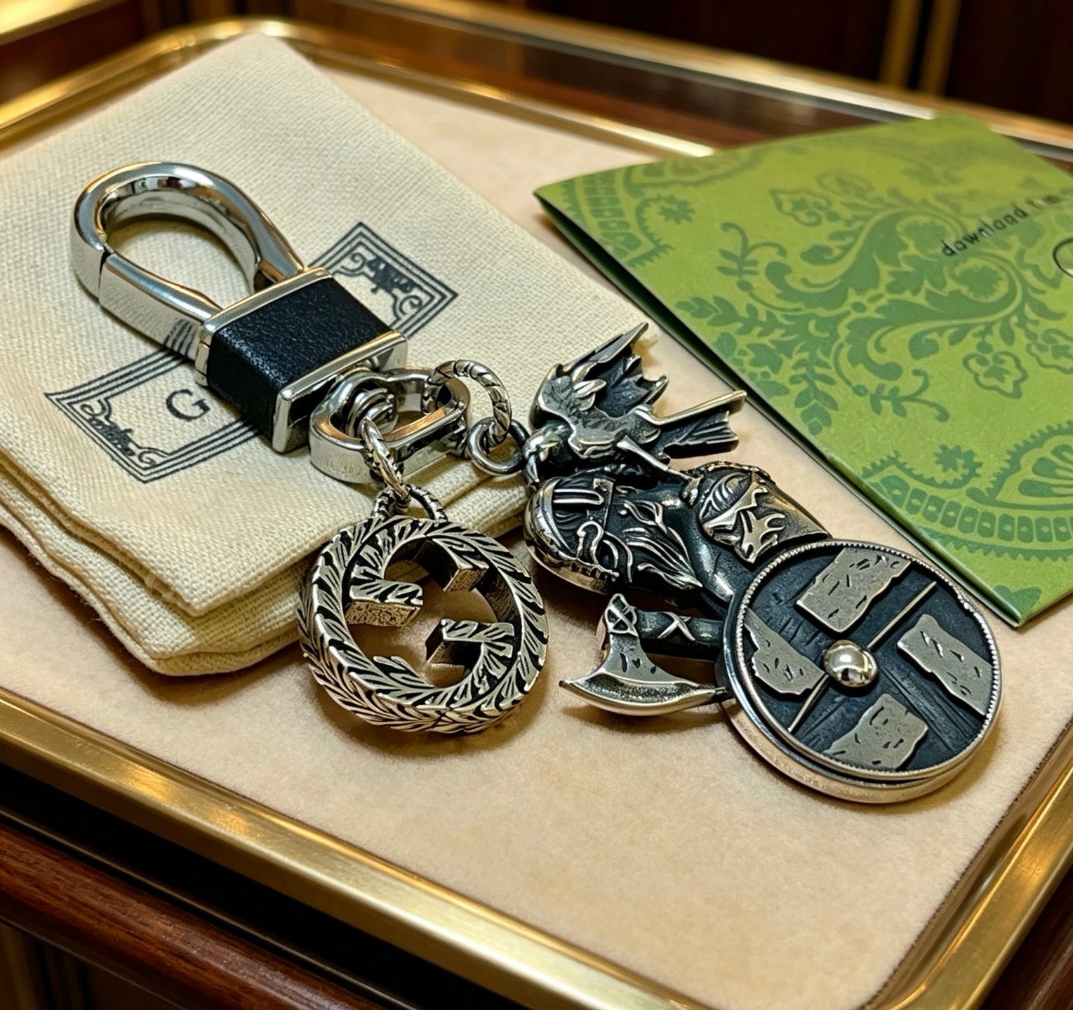 Gucci Vintage Double G Keychain