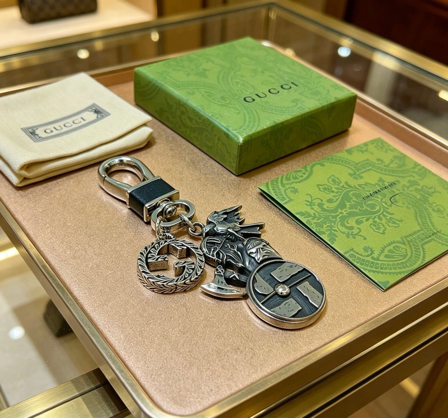Gucci Vintage Double G Keychain