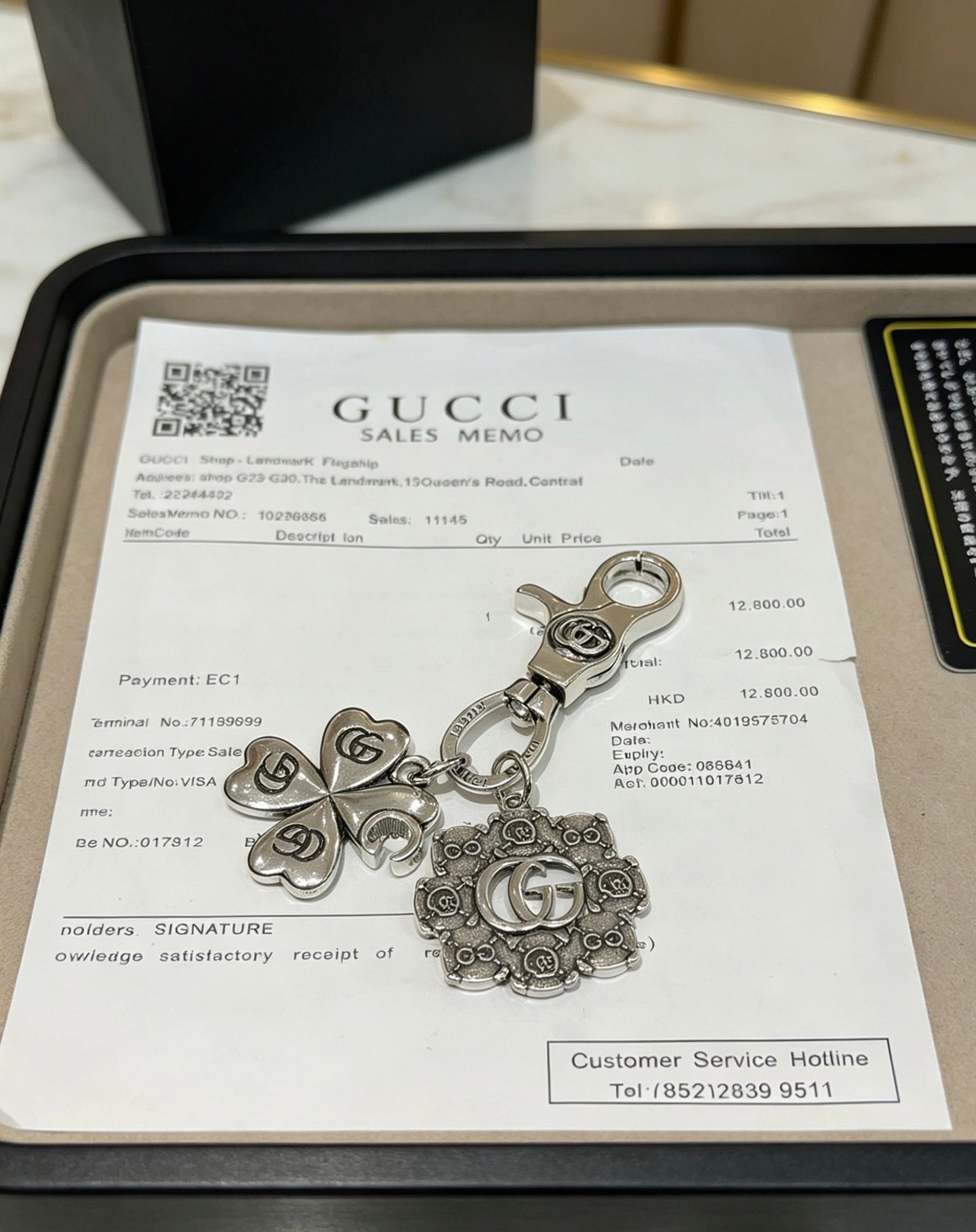 Gucci Vintage Double G Keychain