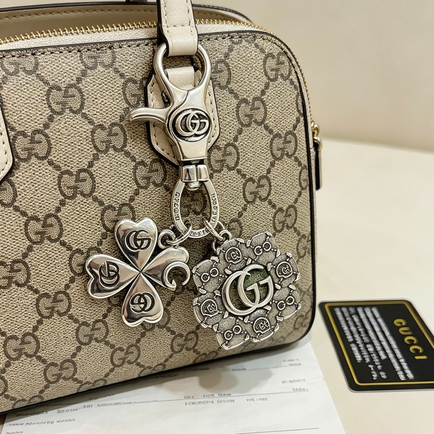 Gucci Vintage Double G Keychain