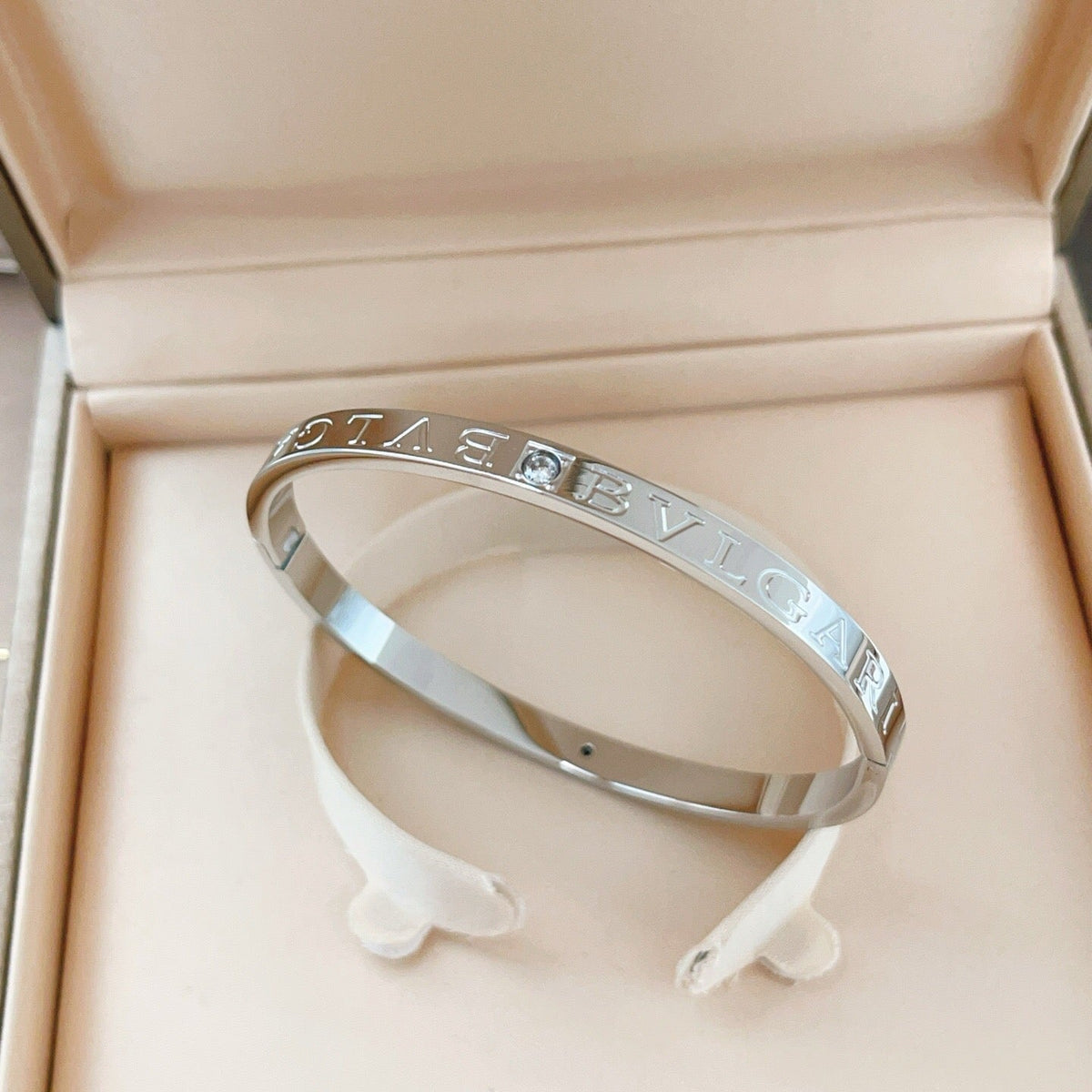 BVLGARI Lettering Bracelet with Brass Detailing