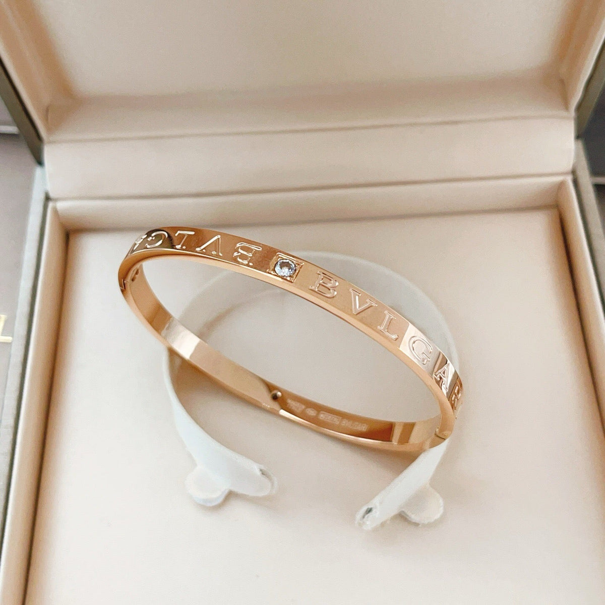 BVLGARI Lettering Bracelet with Brass Detailing