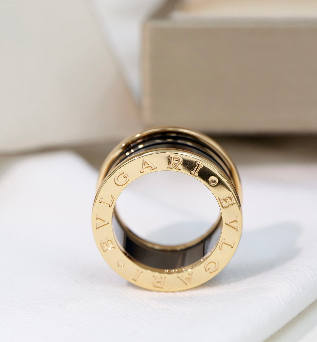 BVLGARI Gold-Plated Ceramic Ring