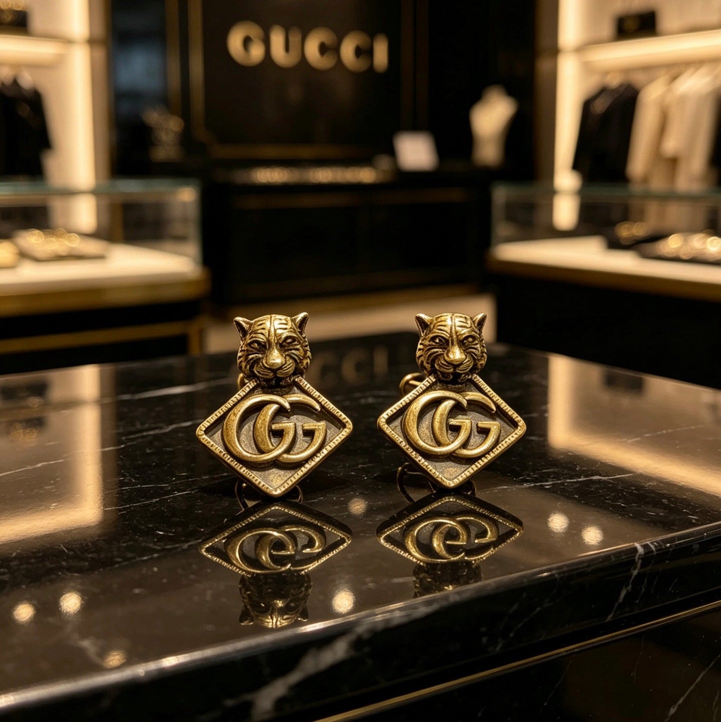 Gucci Vintage Double G Earrings