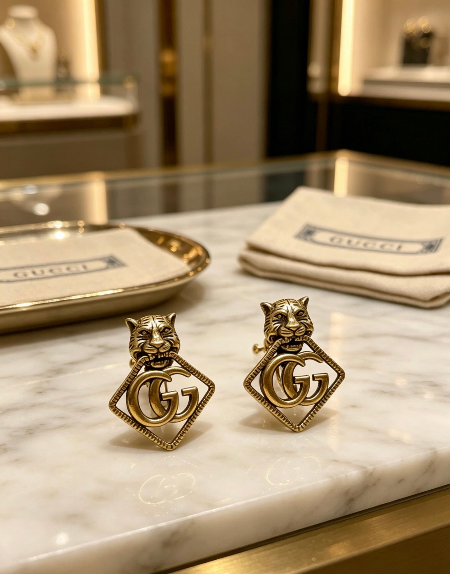 Gucci Vintage Double G Earrings
