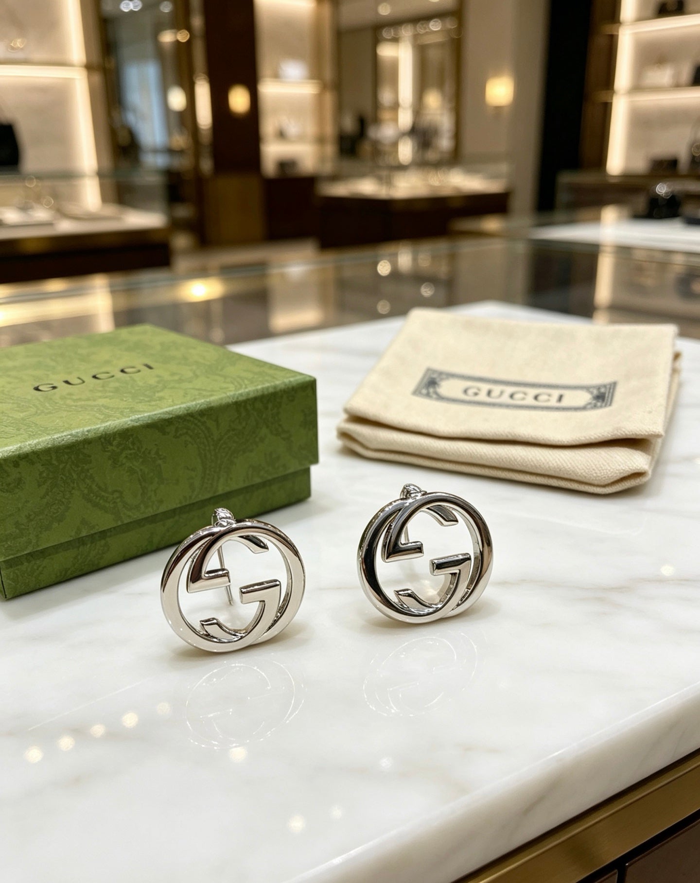 Gucci Vintage Double G Earrings