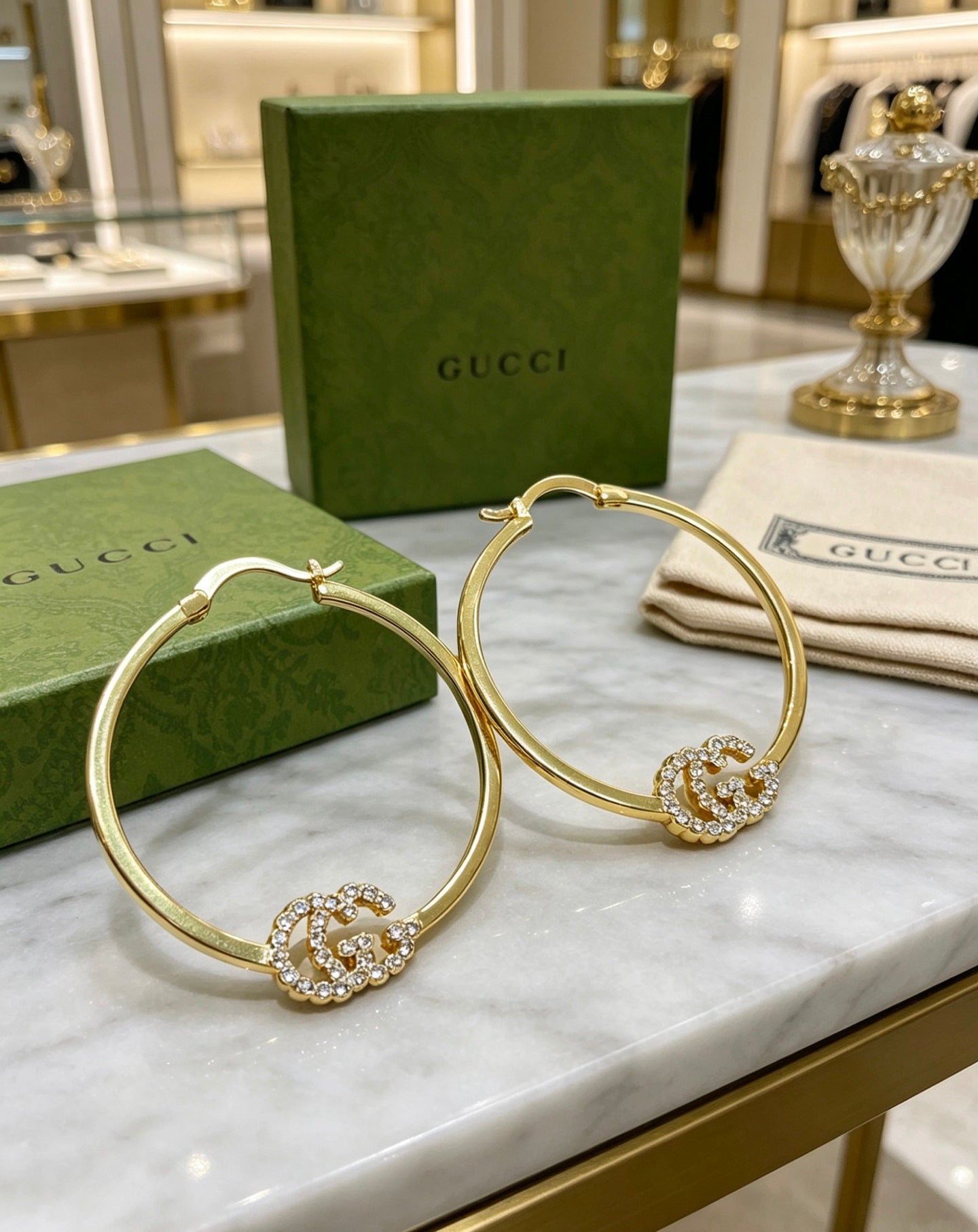 Gucci Vintage Double G Earrings