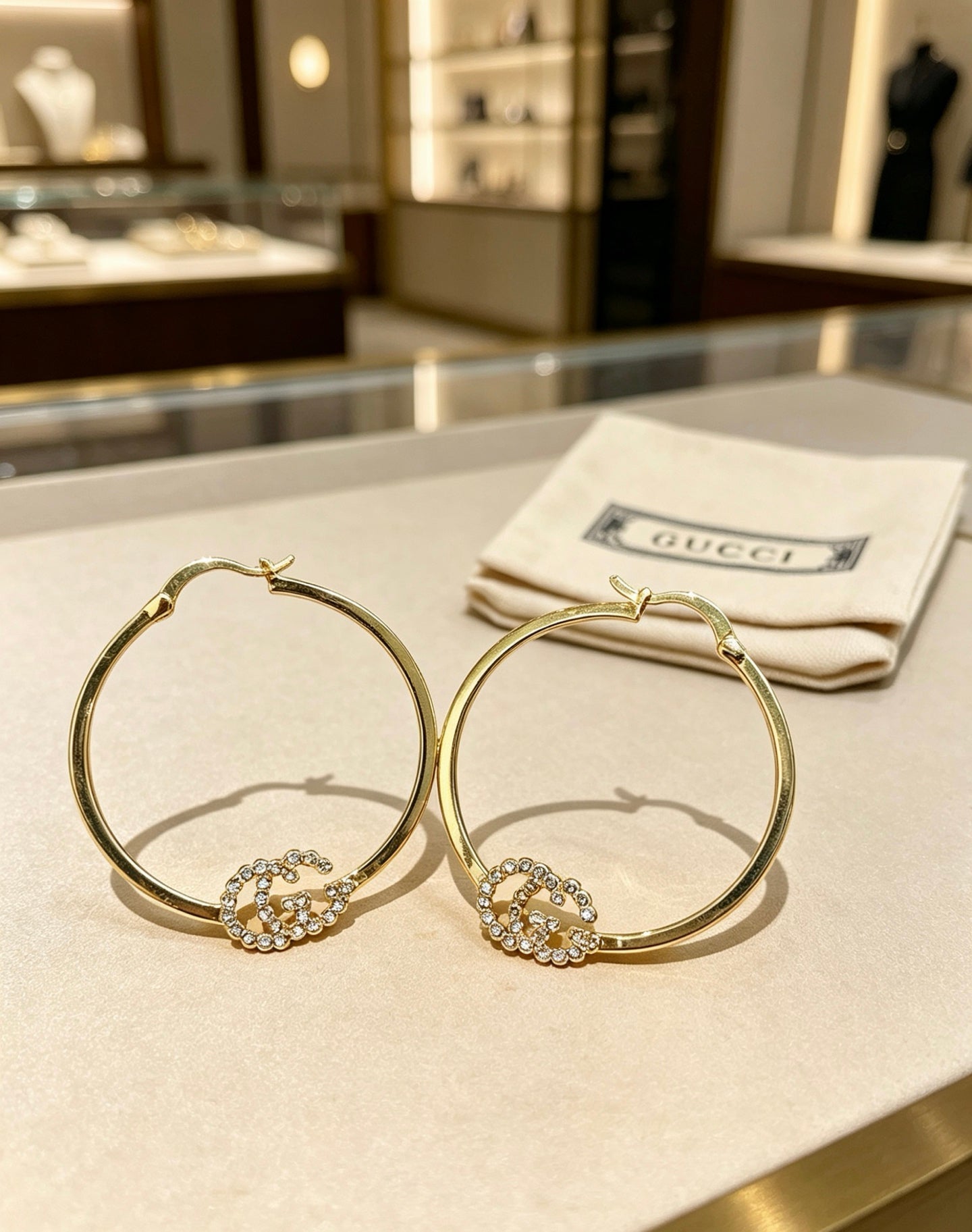 Gucci Vintage Double G Earrings
