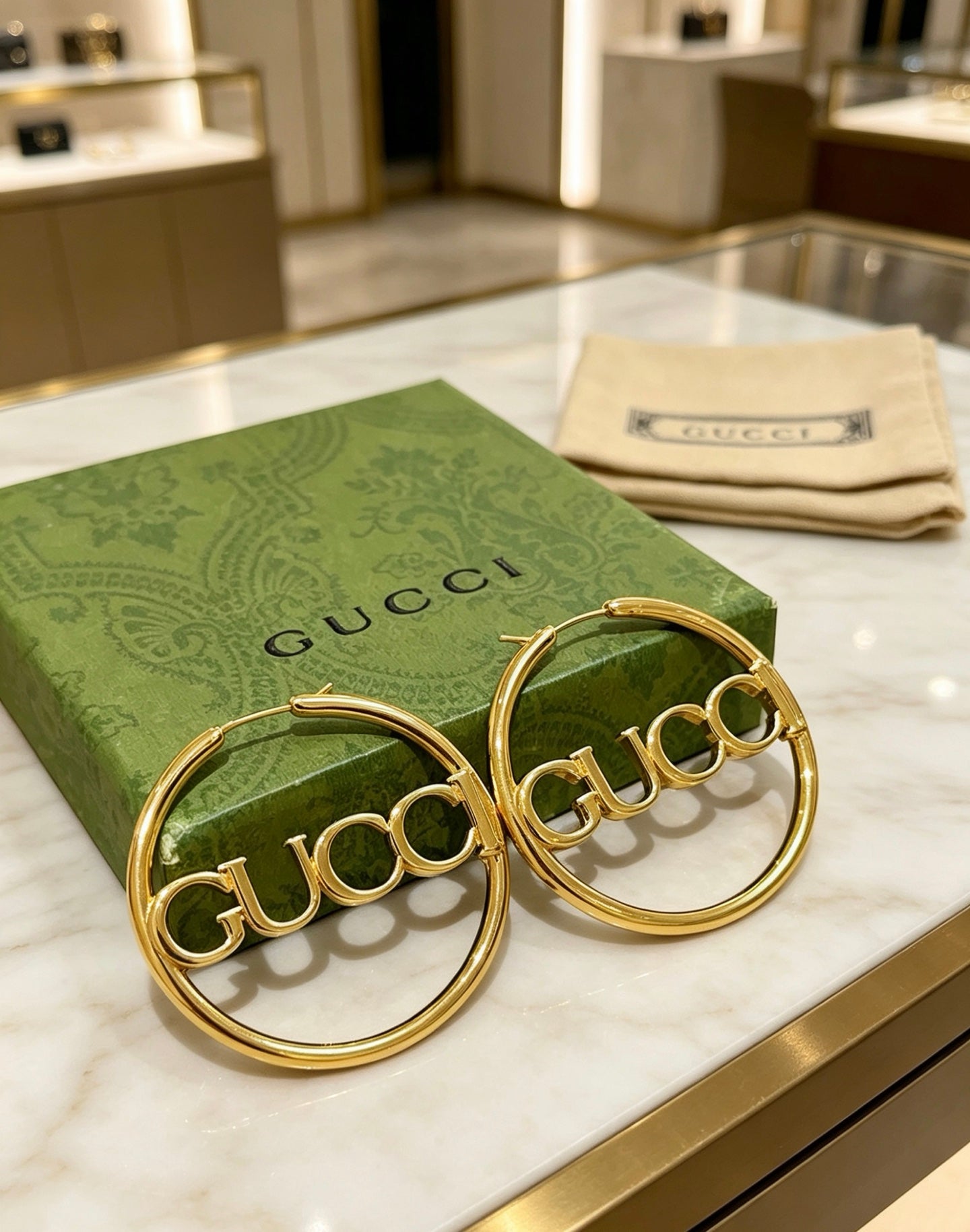 Gucci Vintage Double G Earrings