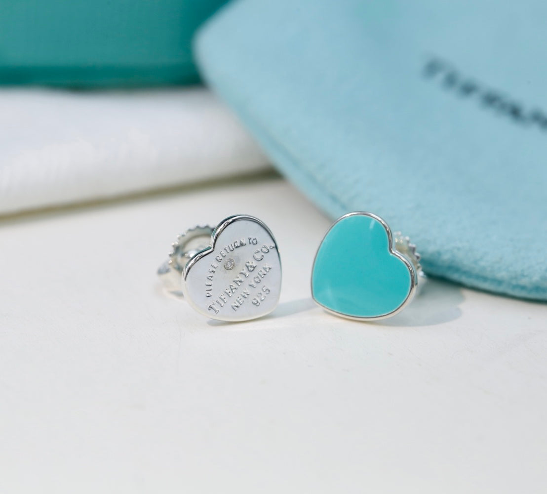 Tiffany & Co. Heart Key Motif Earrings
