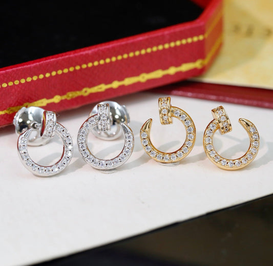 Cartier Mini "Juste un Clou" Earrings (Full Diamond)
