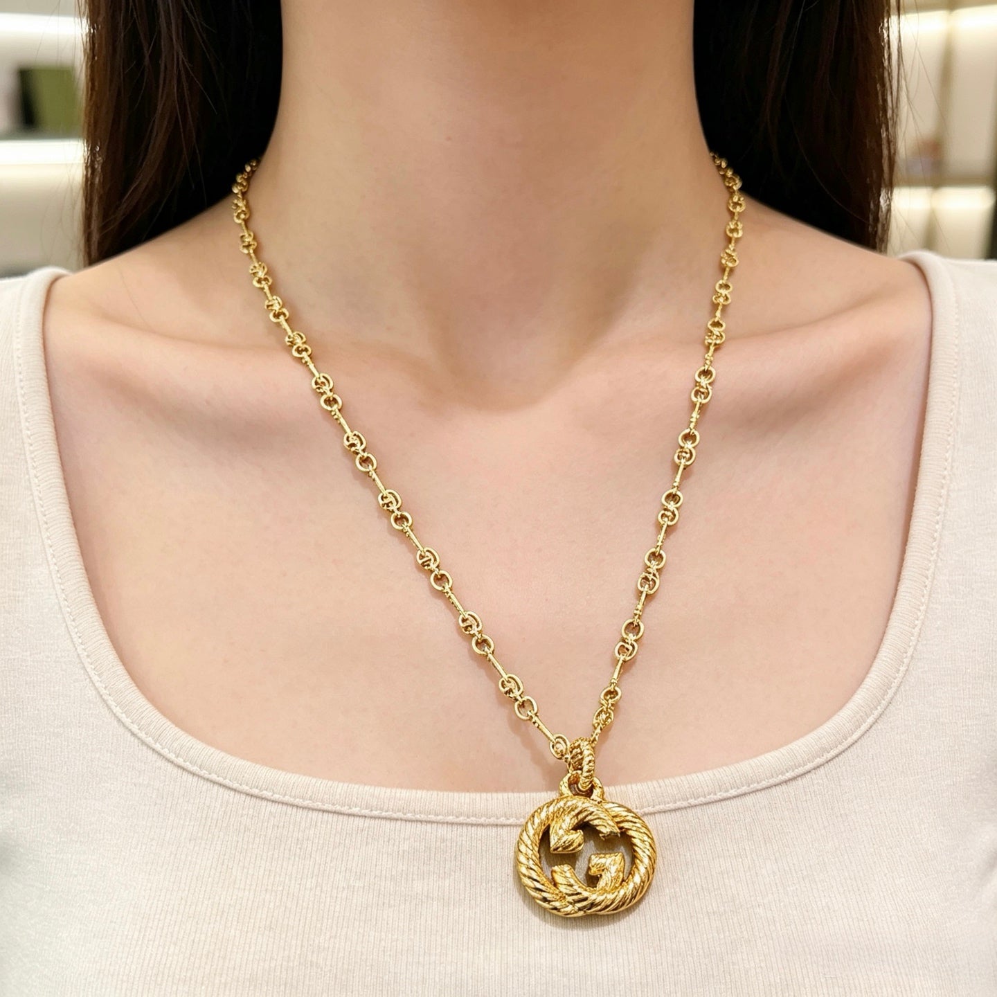 Gucci Vintage Double G Necklace
