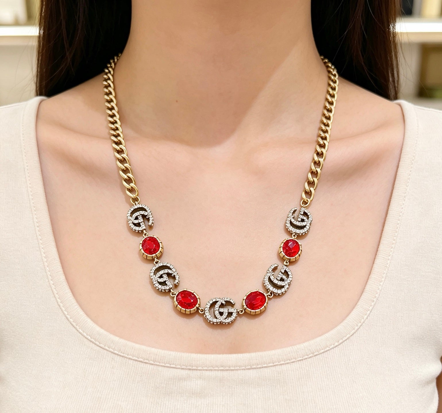 Gucci Vintage Double G Necklace