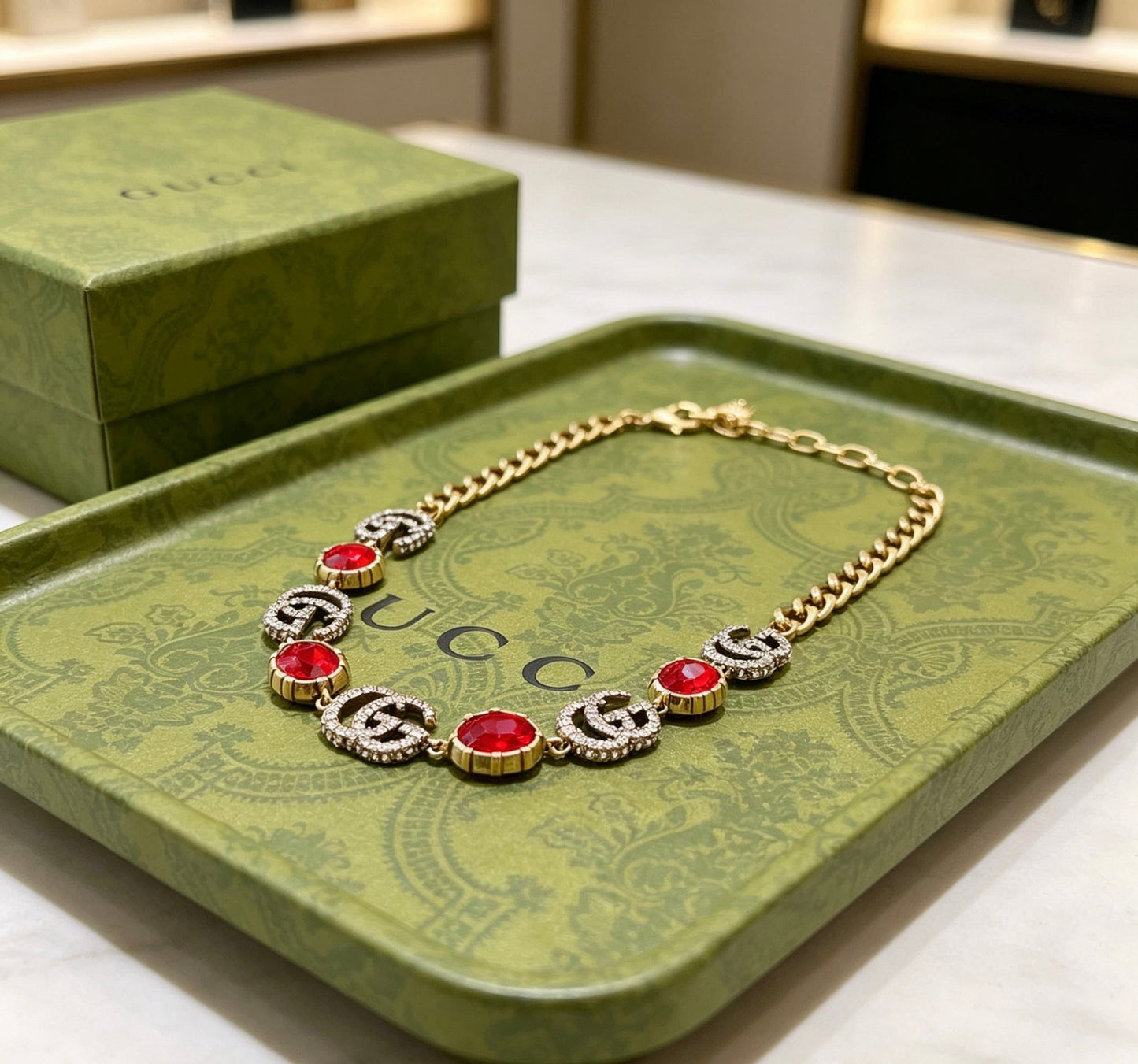Gucci Vintage Double G Necklace