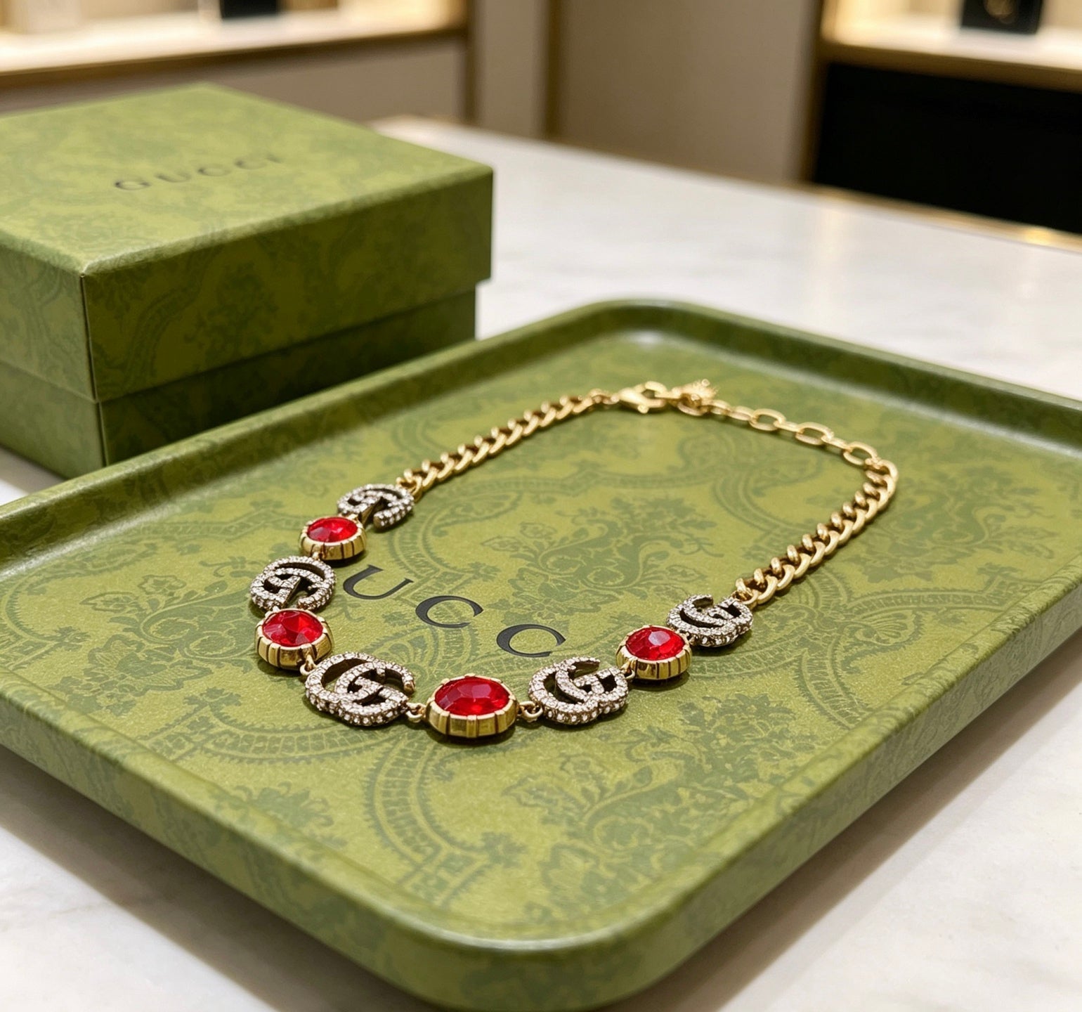Gucci Vintage Double G Necklace