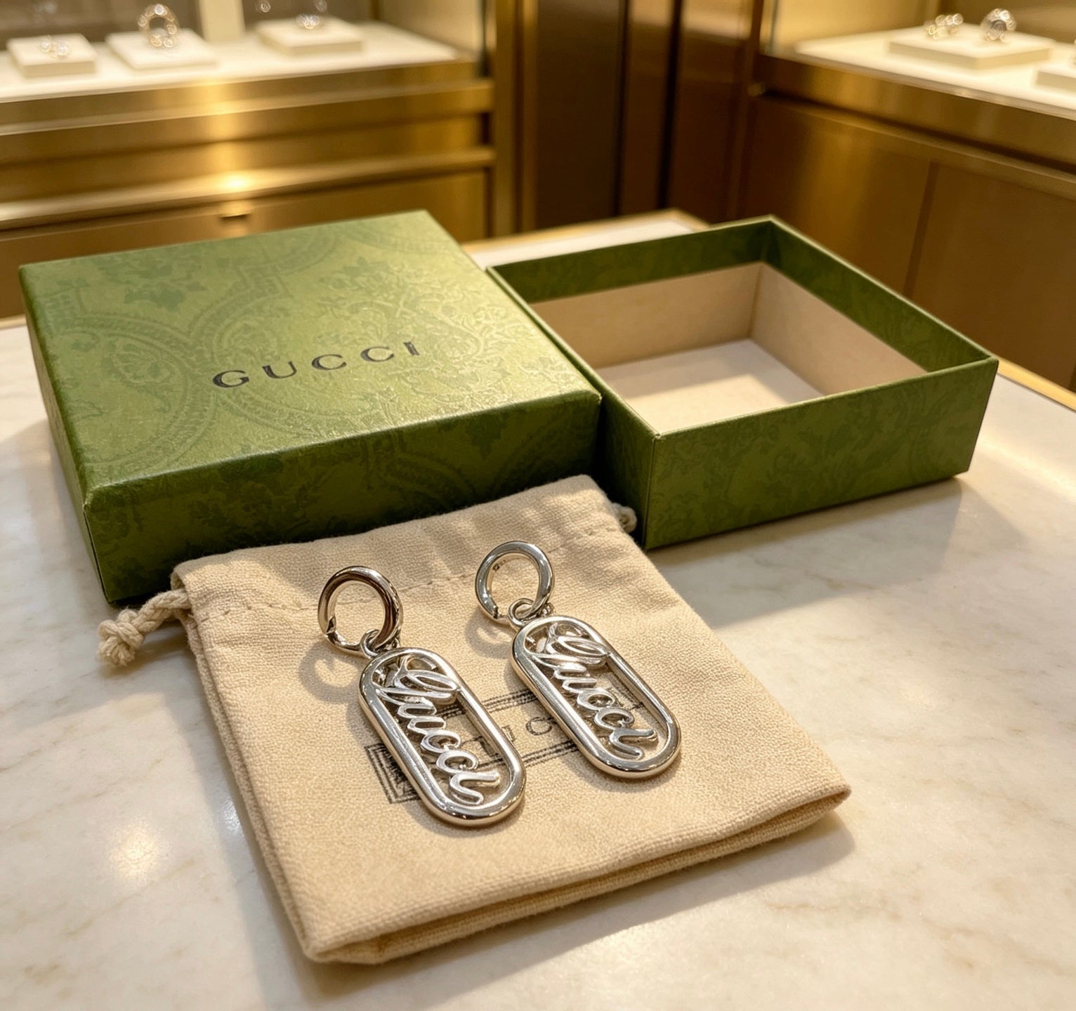 Gucci Vintage Double G Earrings