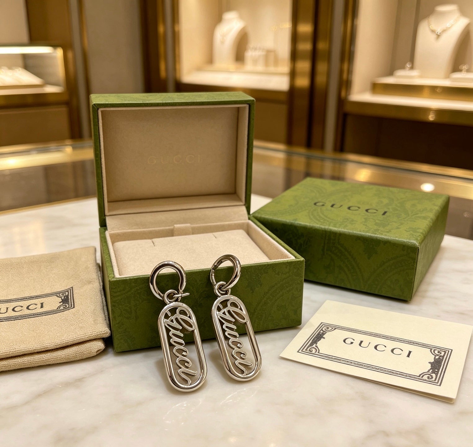 Gucci Vintage Double G Earrings