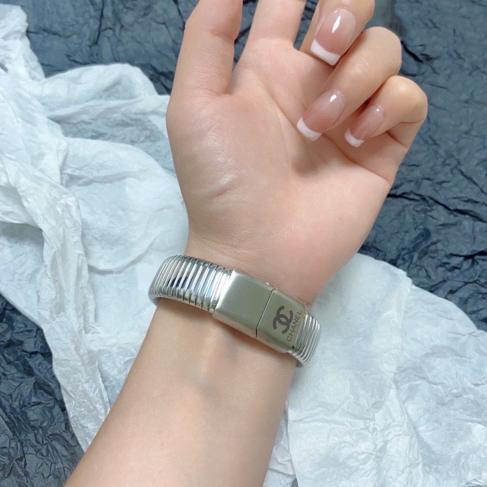 Chanel Stainless Steel Gold-Plated Bracelet