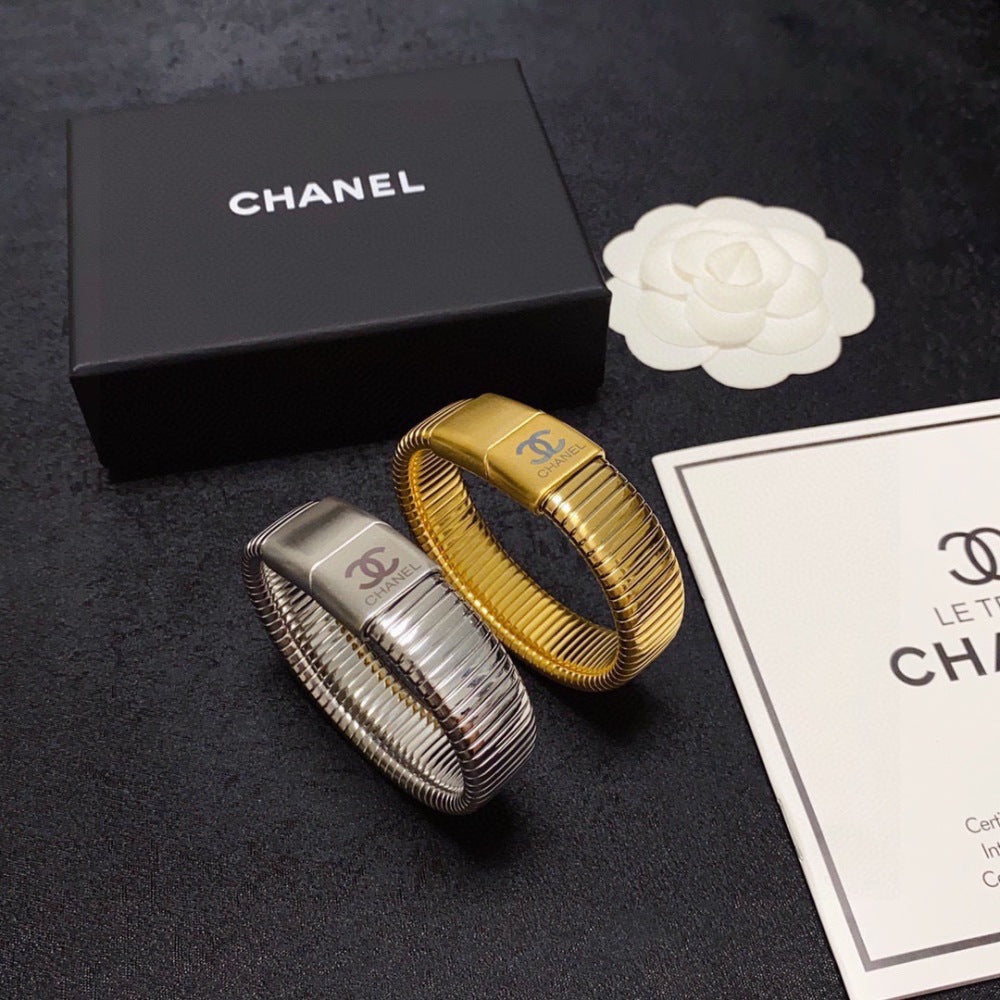Chanel Stainless Steel Gold-Plated Bracelet