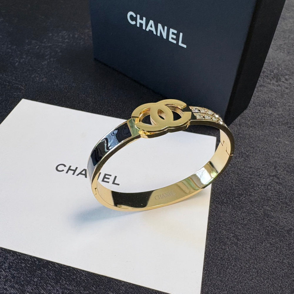 Chanel Crystal Stainless Steel Bracelet
