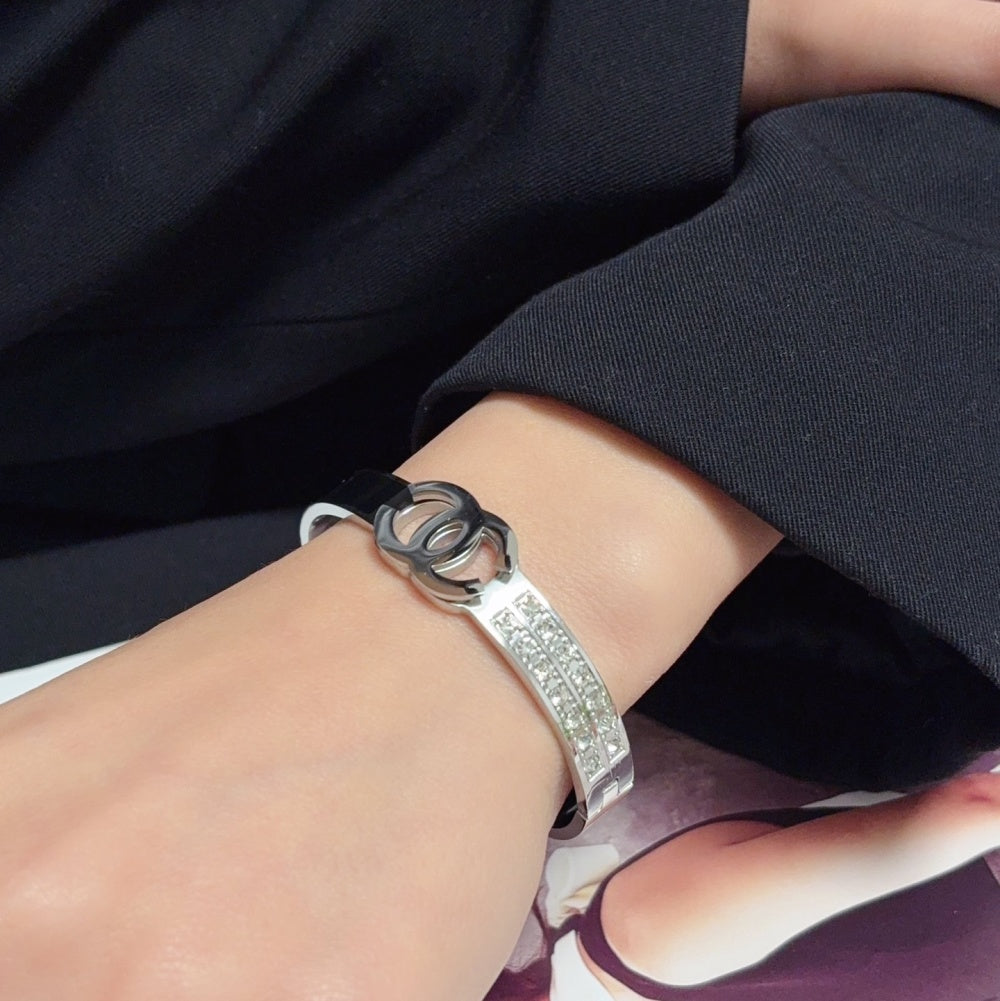 Chanel Crystal Stainless Steel Bracelet