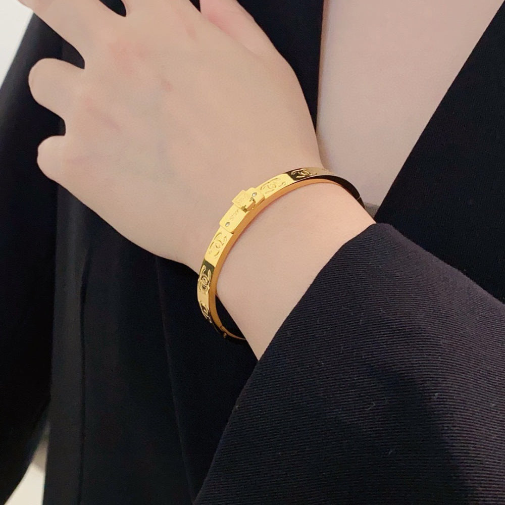 Chanel Crystal Stainless Steel Bracelet