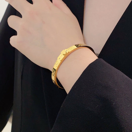Chanel Crystal Stainless Steel Bracelet