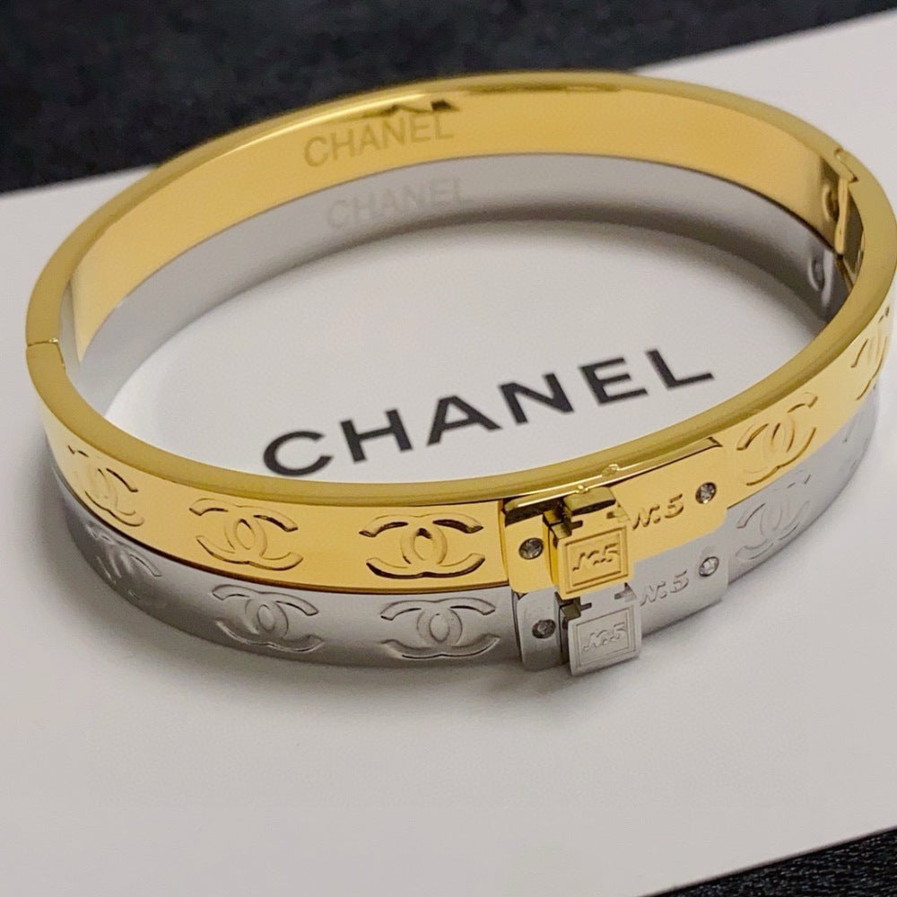 Chanel Crystal Stainless Steel Bracelet