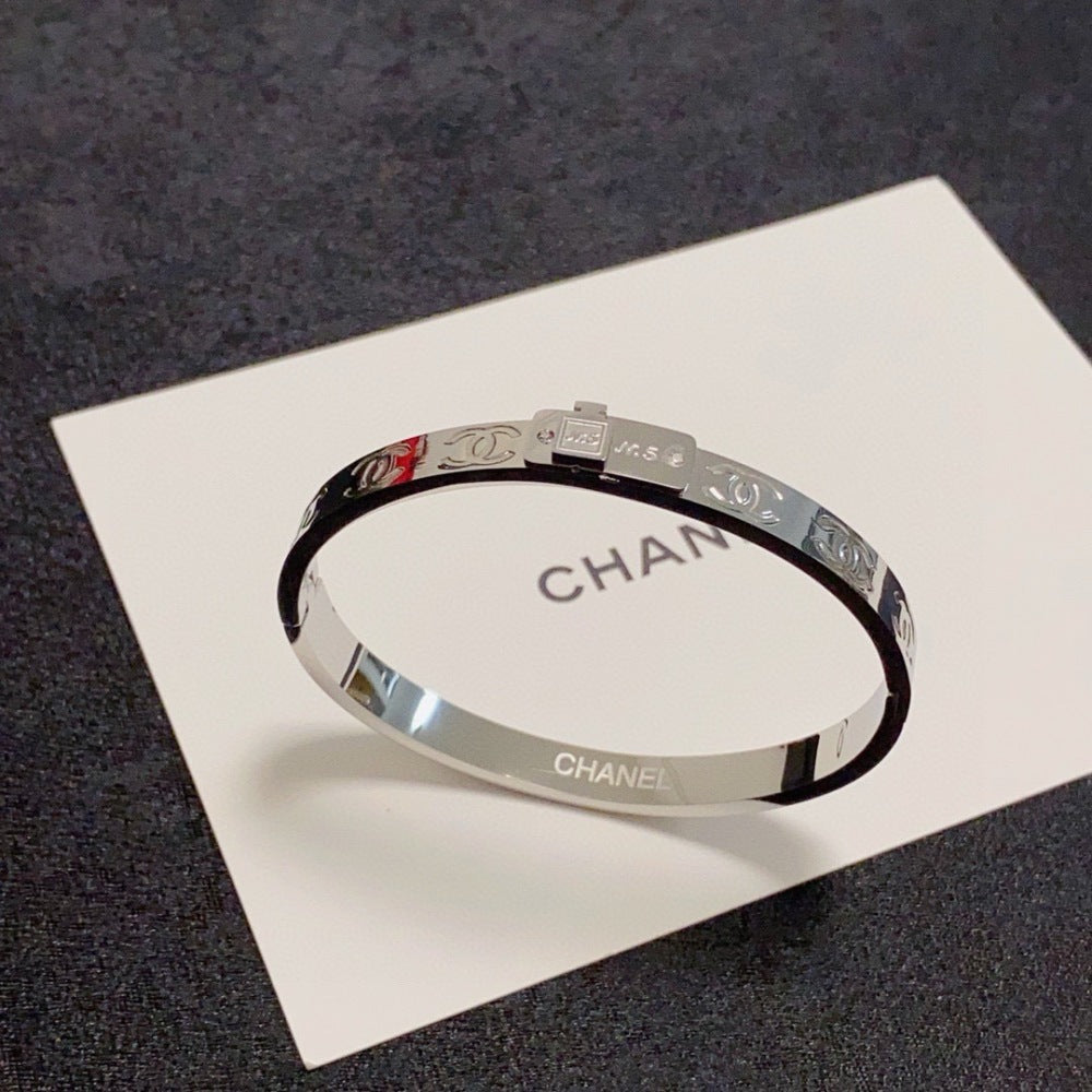 Chanel Crystal Stainless Steel Bracelet