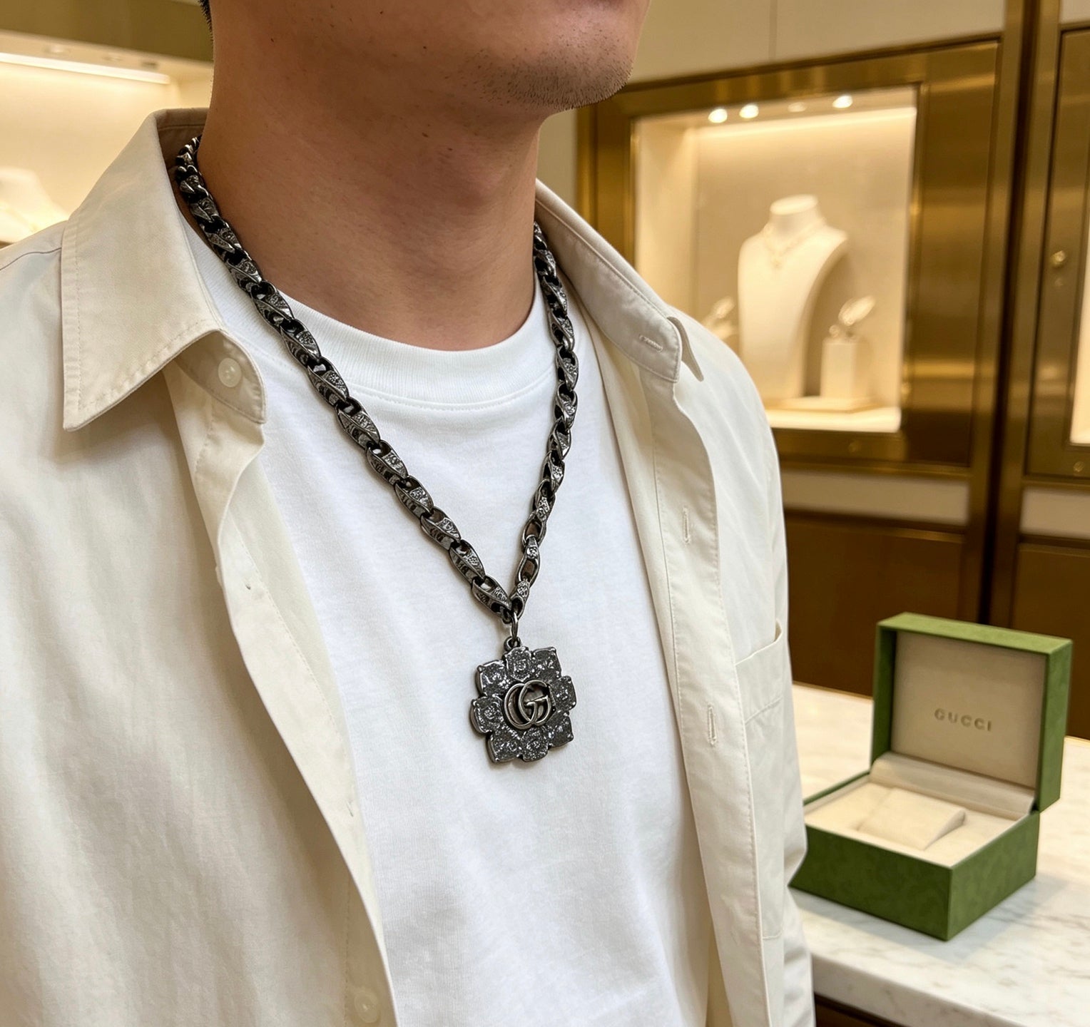 Gucci Vintage Double G Necklace