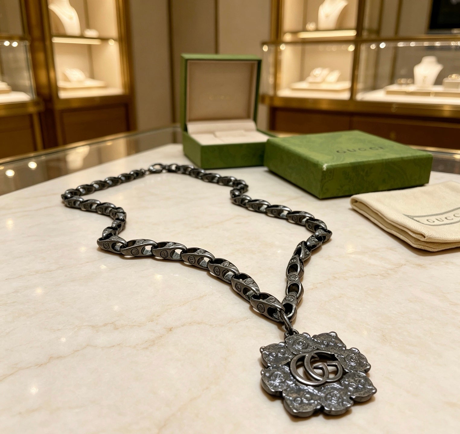 Gucci Vintage Double G Necklace
