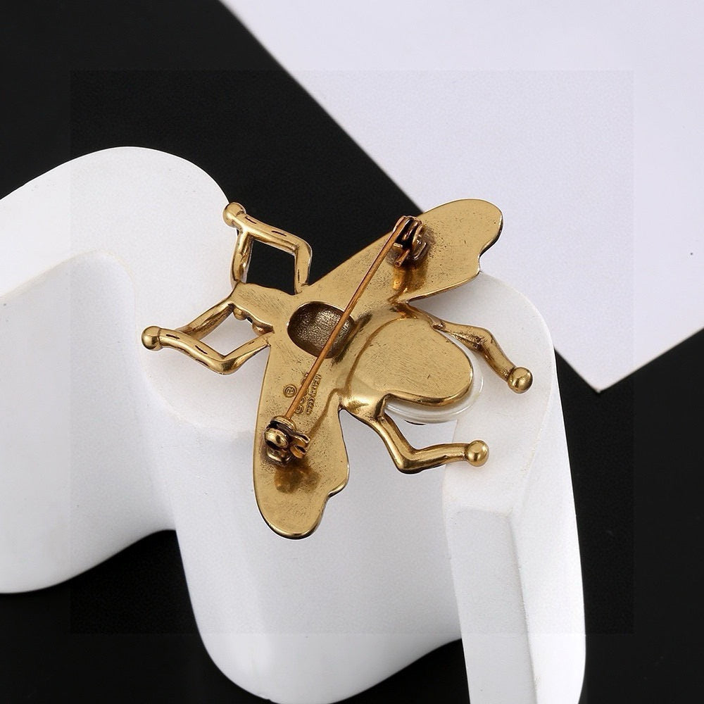 Gucci Pearl Double G Brooch