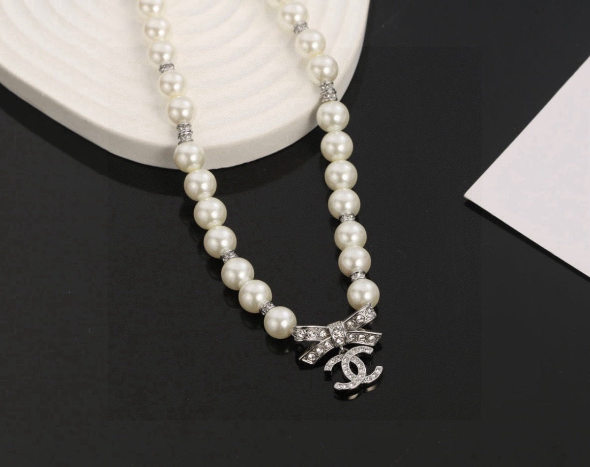 Chanel Pearl Brass Necklace