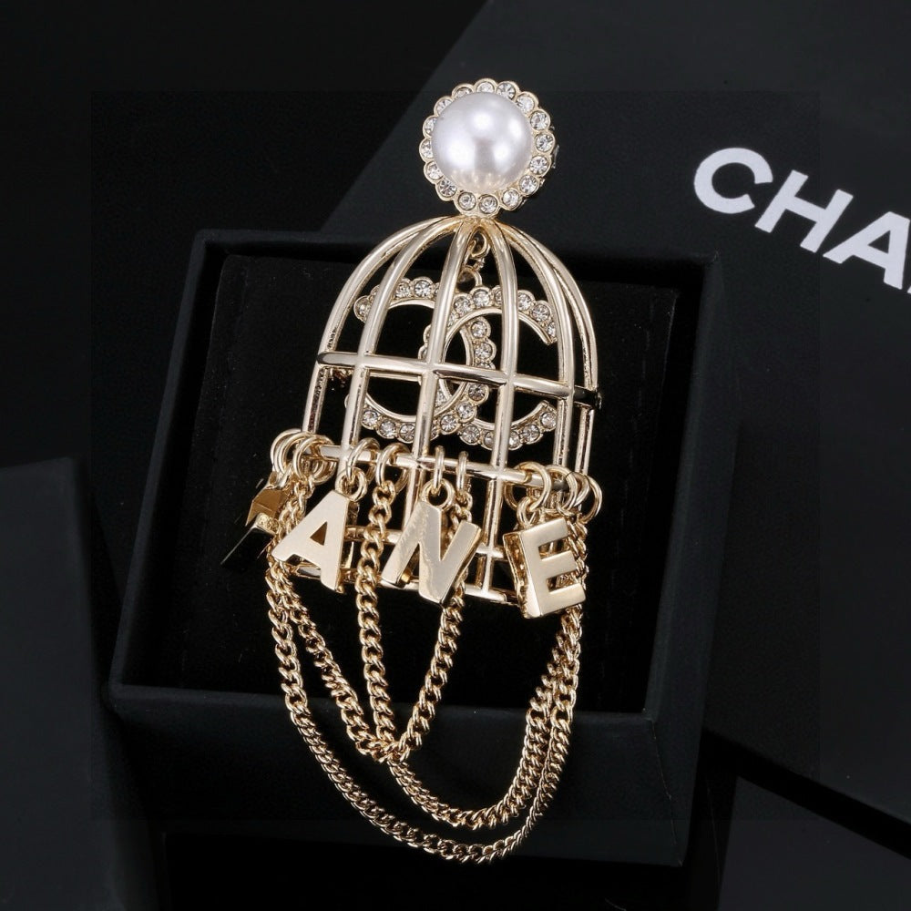 Chanel Crystal Double C Brooch