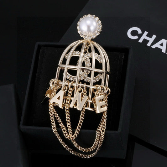 Chanel Crystal Double C Brooch