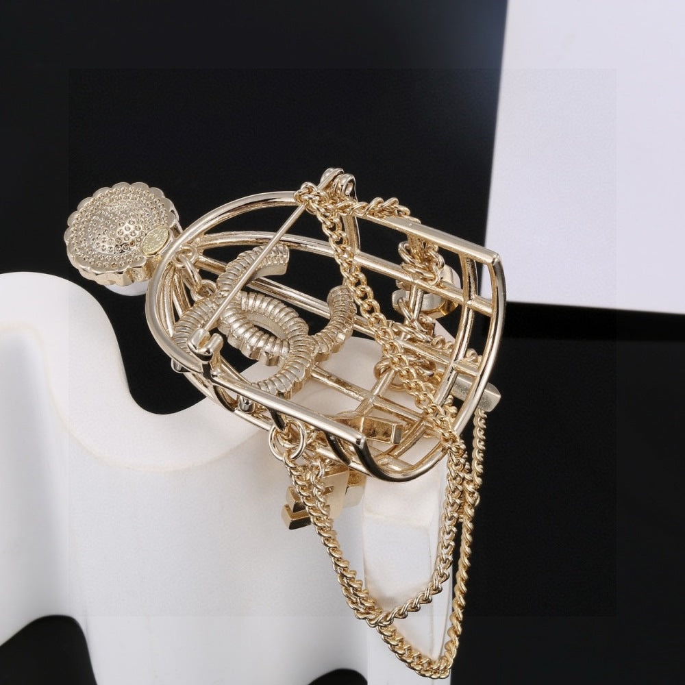 Chanel Crystal Double C Brooch