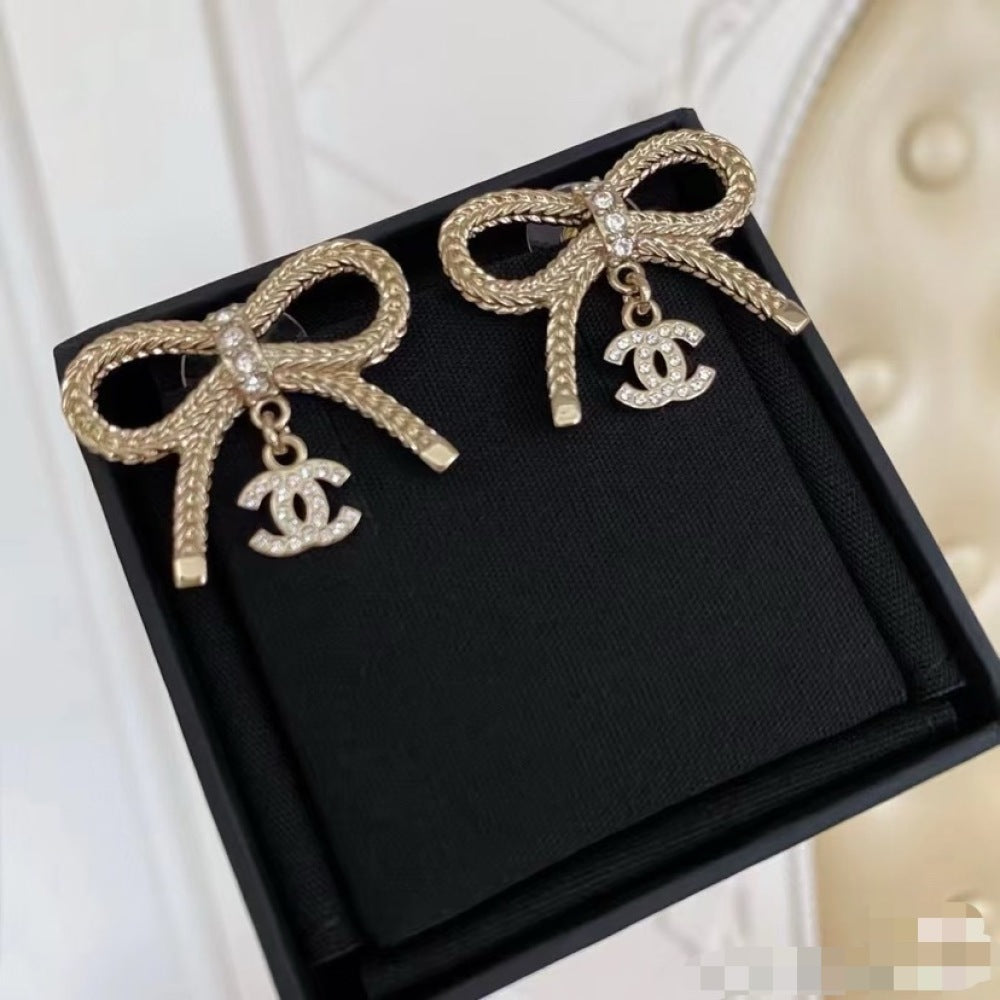 Chanel Bow Double C Earrings
