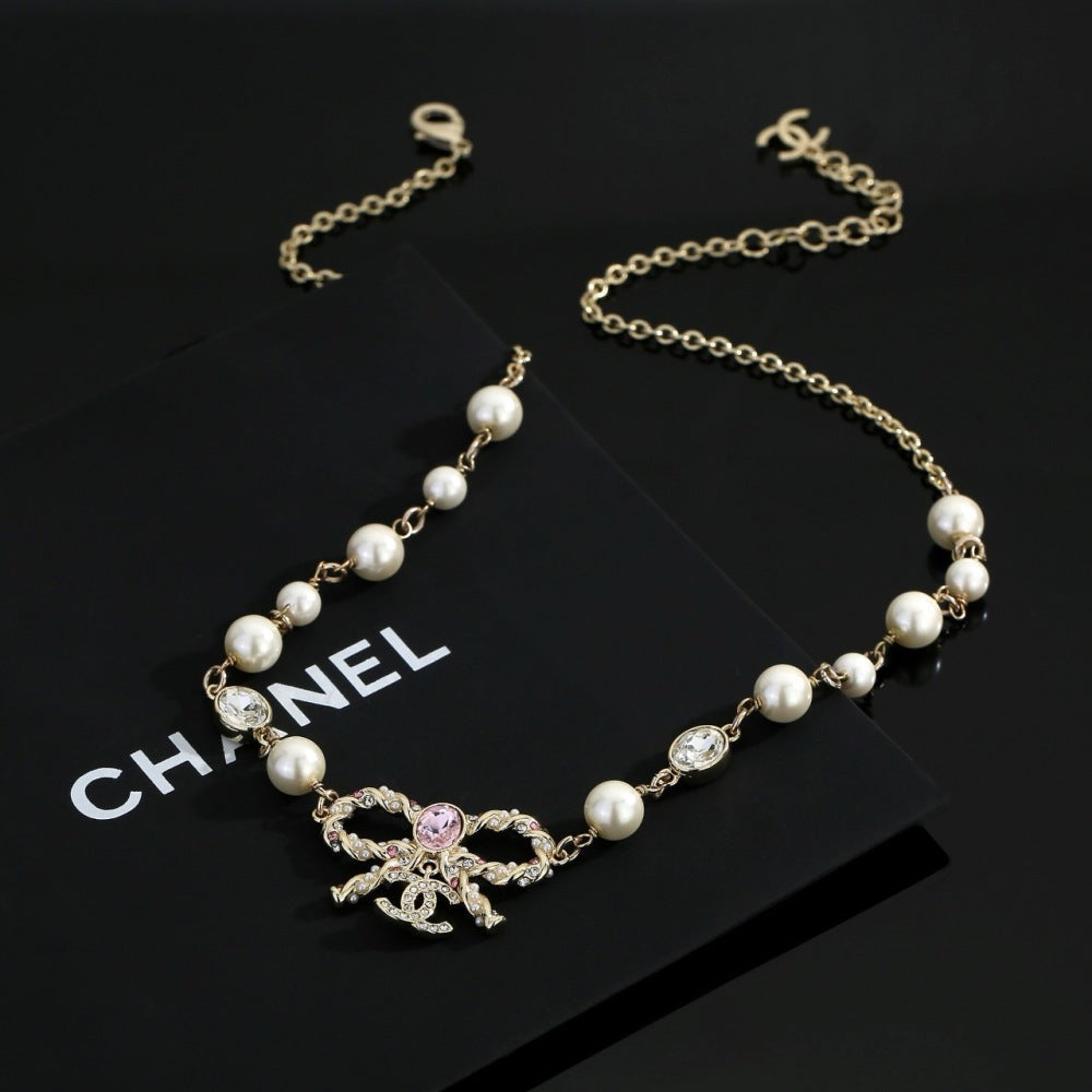Chanel Pearl Brass Necklace