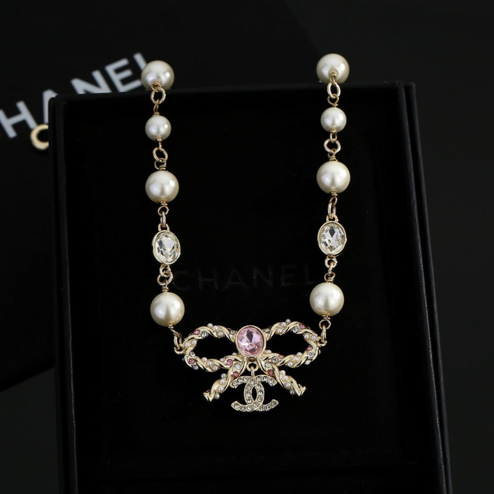 Chanel Pearl Brass Necklace