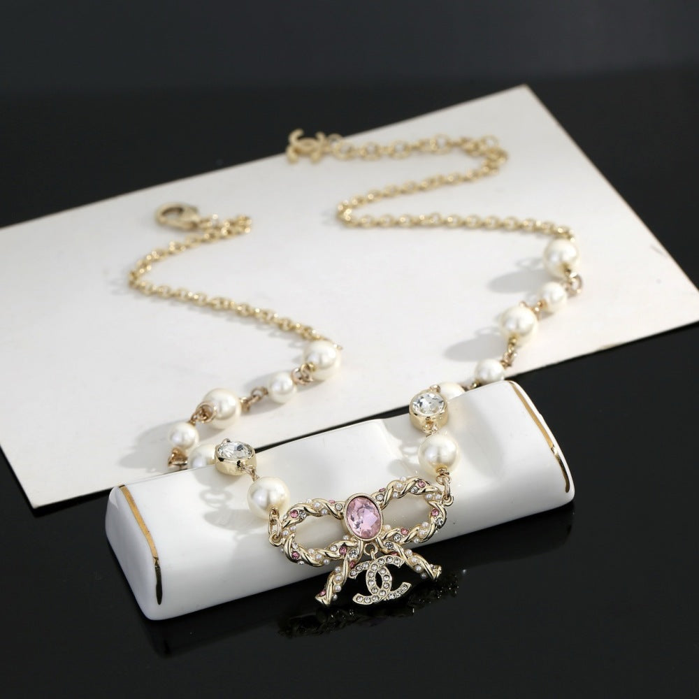 Chanel Pearl Brass Necklace