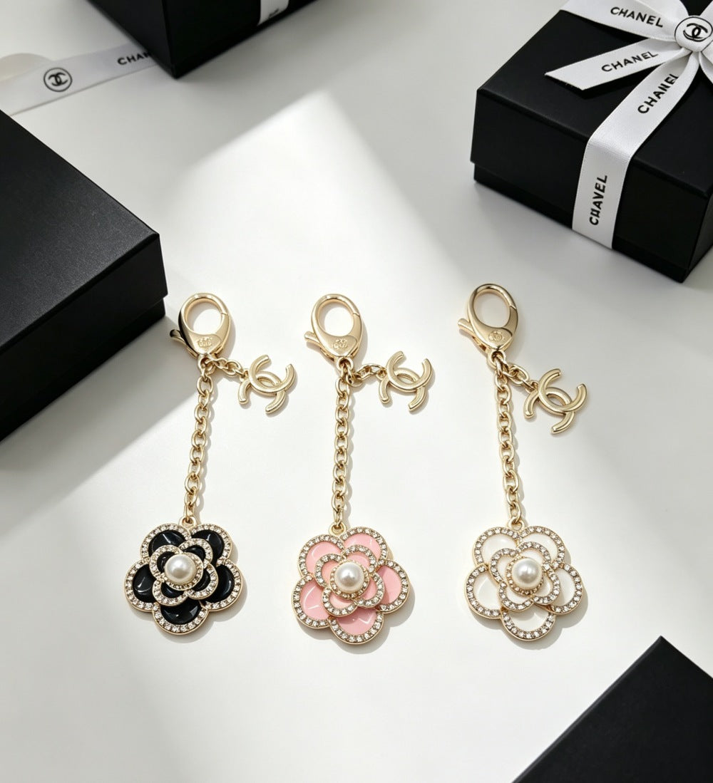 Chanel Pearl Crystal Keychain