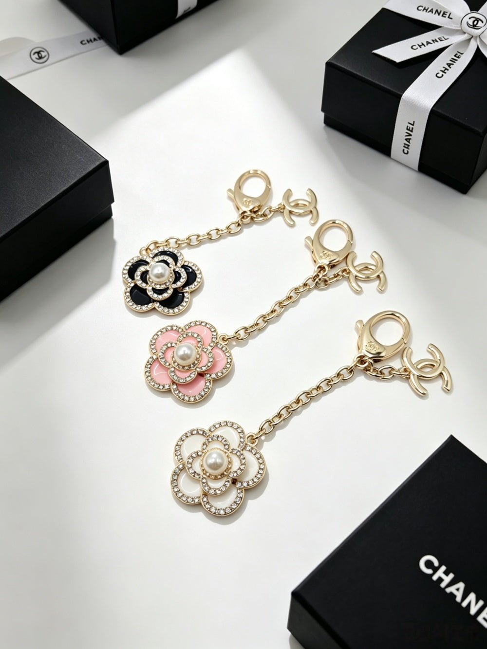 Chanel Pearl Crystal Keychain