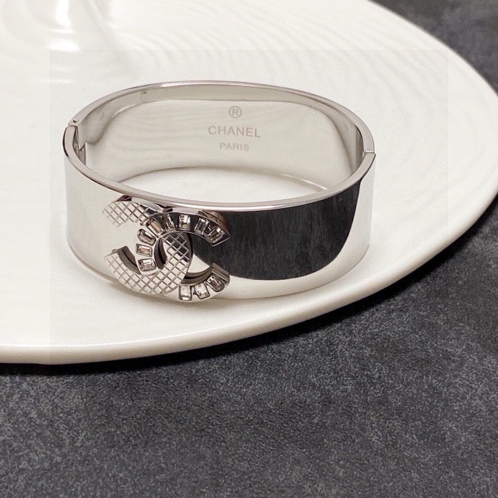 Chanel Crystal Stainless Steel Bracelet