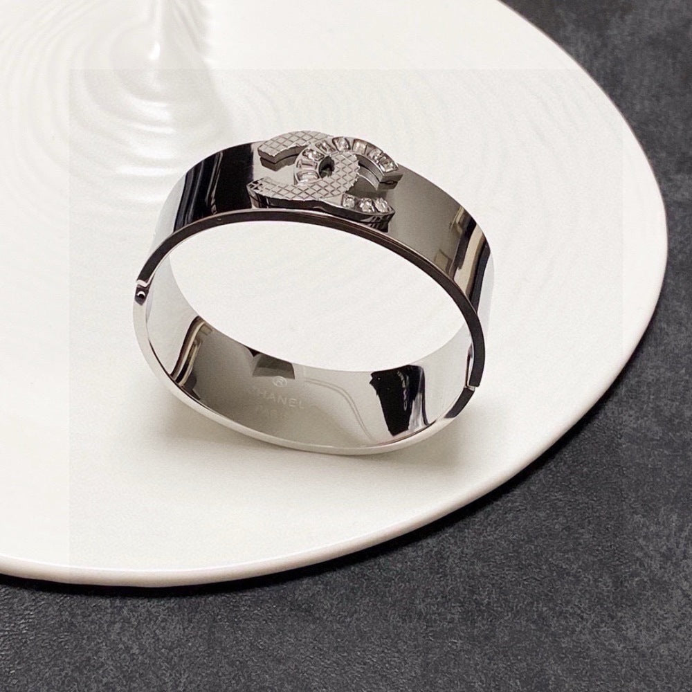 Chanel Crystal Stainless Steel Bracelet