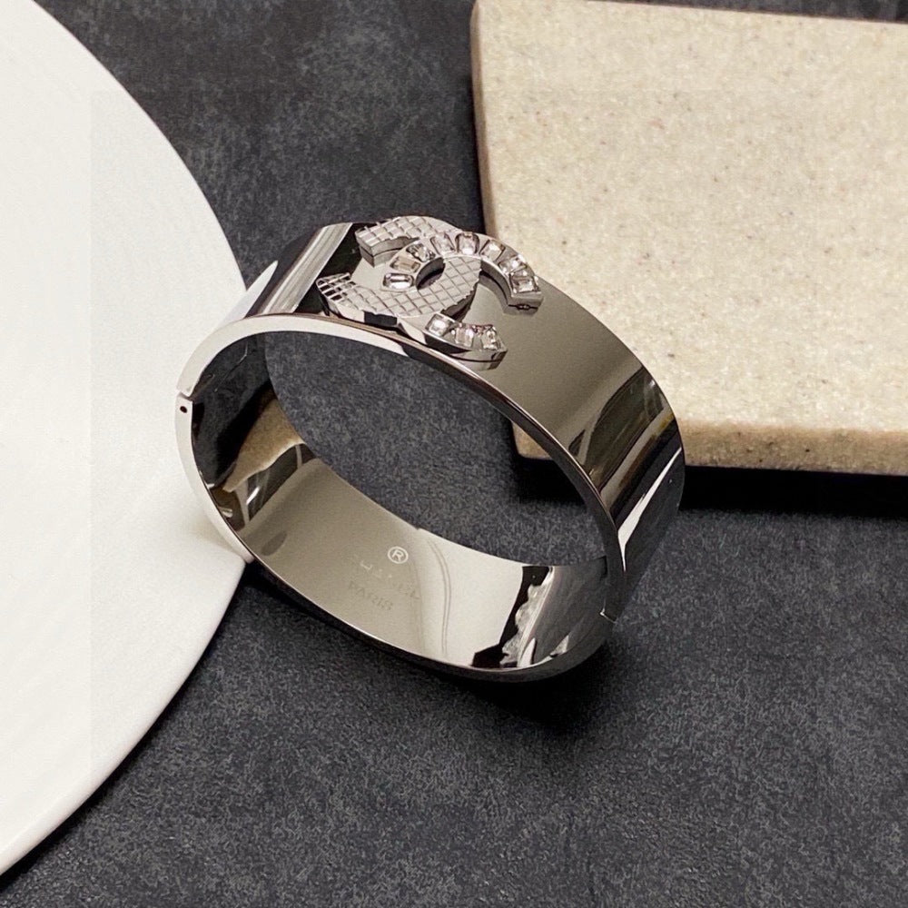 Chanel Crystal Stainless Steel Bracelet