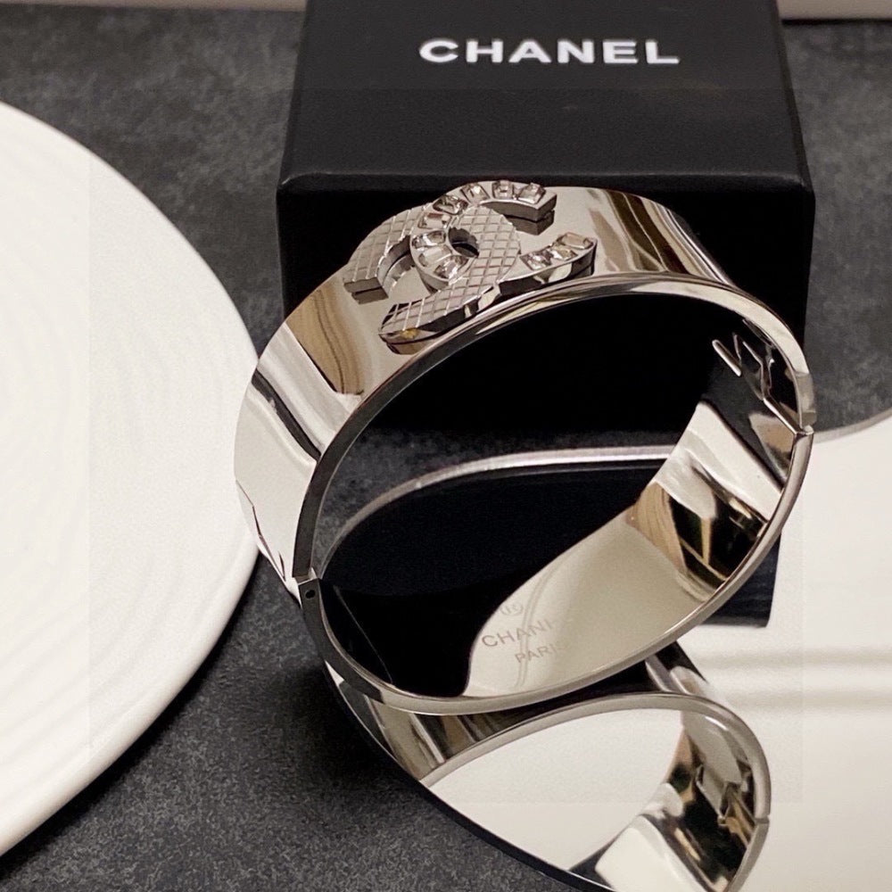 Chanel Crystal Stainless Steel Bracelet