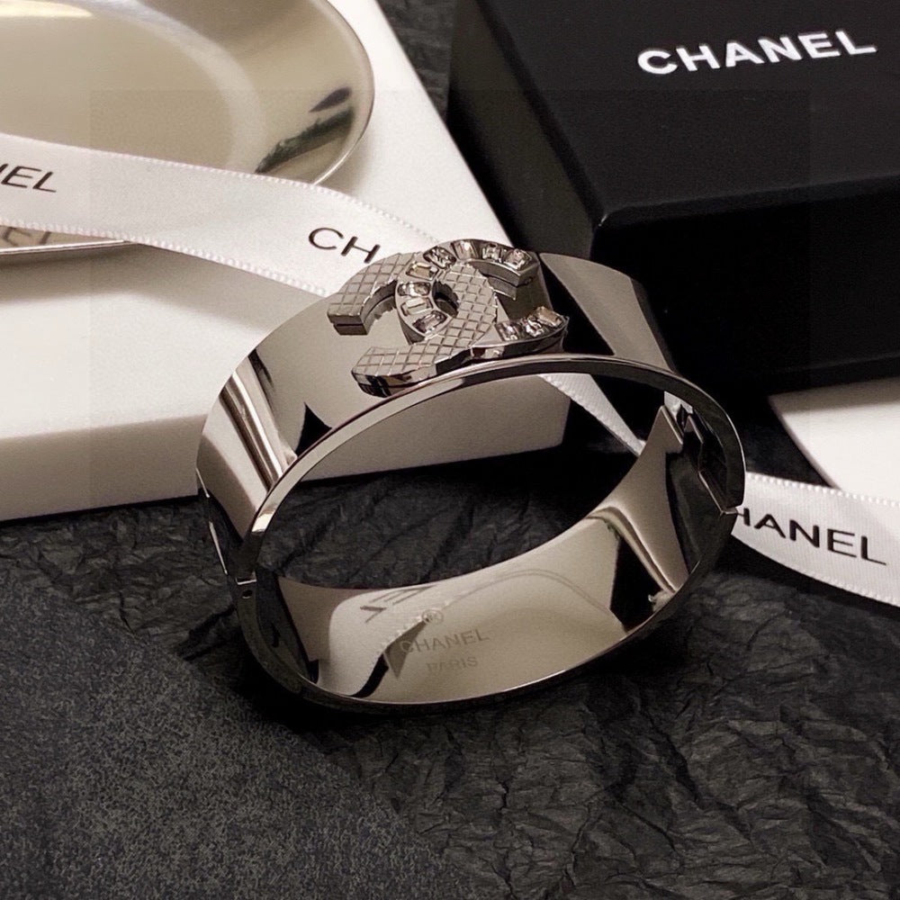 Chanel Crystal Stainless Steel Bracelet