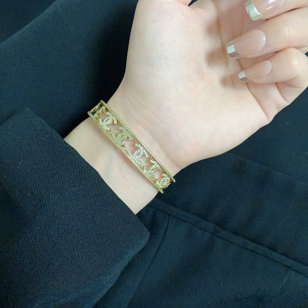 Chanel Crystal Stainless Steel Bracelet
