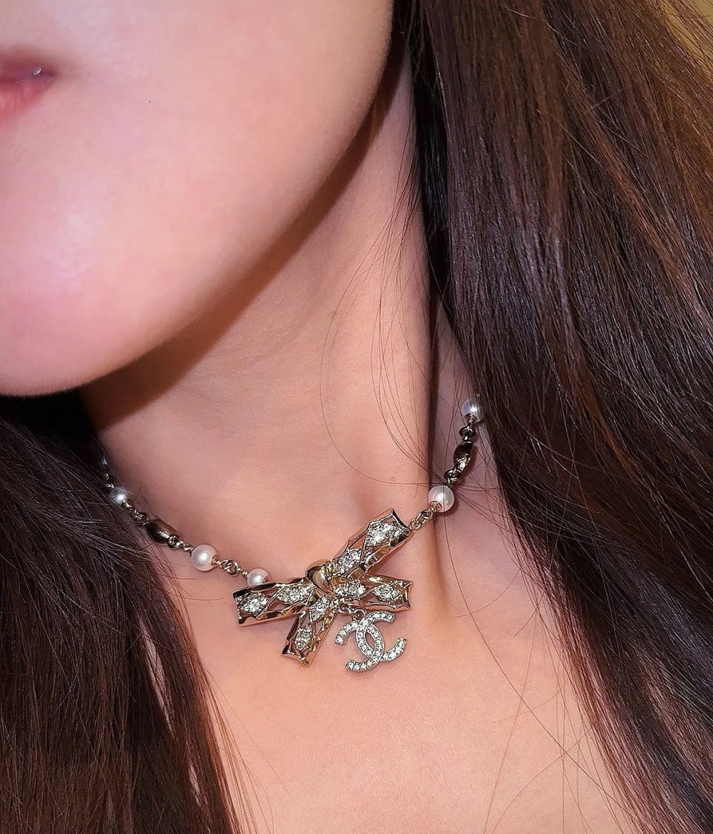 Chanel Pearl Brass Necklace