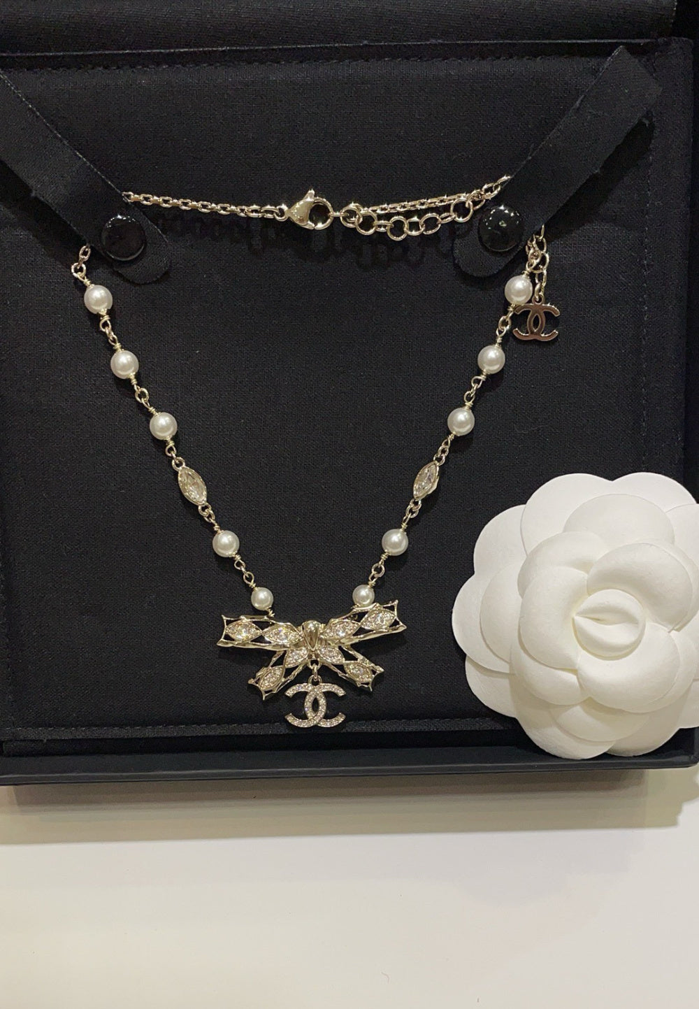 Chanel Pearl Brass Necklace